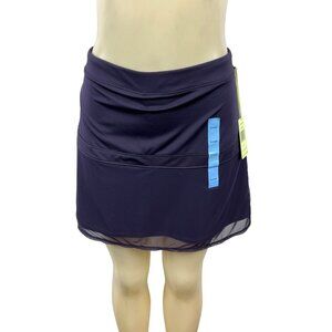 Tangerine Womens Eggplant Skirt Mesh Overlay Size L